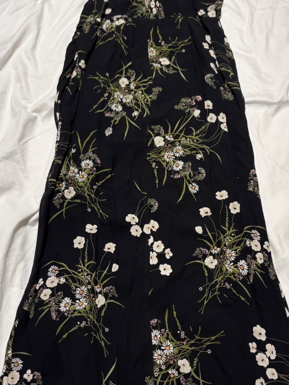 Reformation Kourtney Dress Black Floral Maxi Wrap Overlay Size 6 - Picture 5 of 7